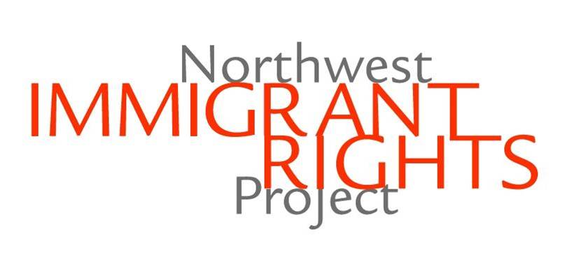 Northwest Immigrant Rights Project logo made up of grey and orange text.